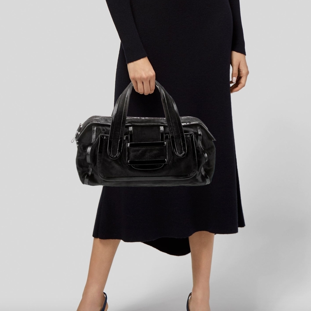 Pierre Hardy Black Pony Hair Satchel Bag